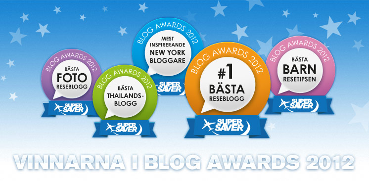 Vinnare i Supersavertravel Travel Blog Awards 2012